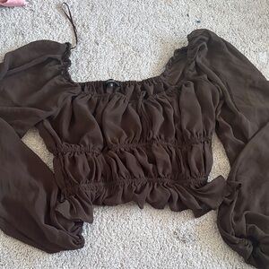 Dynamite Chocolate Brown Blouse